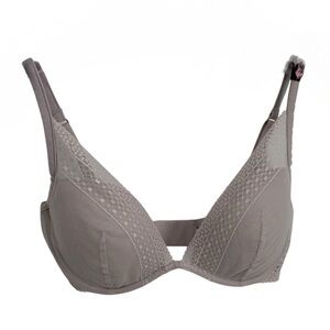 NWT Victoria's Secret Lined Plunge Bra Size 36D Beige Lace Back Closure